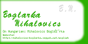 boglarka mihalovics business card
